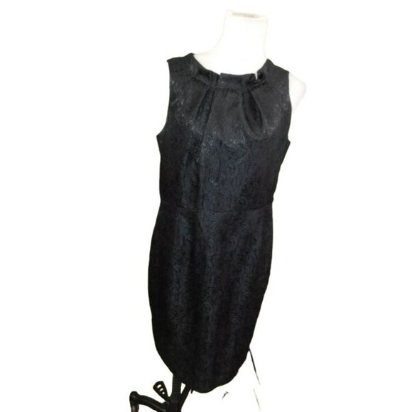 Jones Wear Size 14 Black Etched Lined Evening Formal Dress - Picture 1 of 2